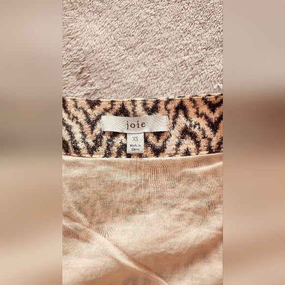 Joie Rosabel Printed Tiered Dress, Brown Cream Halter Geometric Pattern, Size XS - Picture 7 of 9